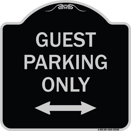 Signmission Guest Parking W/ Bidirectional Arrow Heavy-Gauge Aluminum Sign, 18" x 18", BS-1818-23930 A-DES-BS-1818-23930
